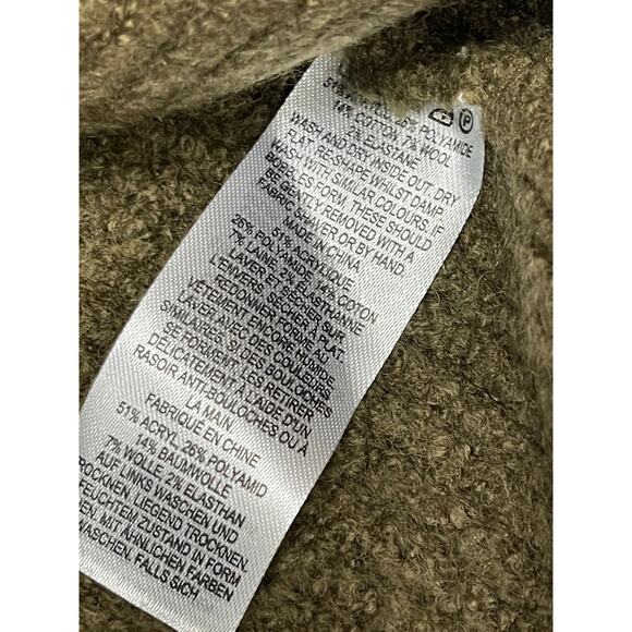 FRENCH CONNECTION sz M Orca Brown Funnel neck wool bell sleeve sweater NWT B110 - Picture 4 of 5